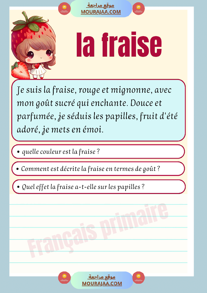 decrire les fruits et les legumes