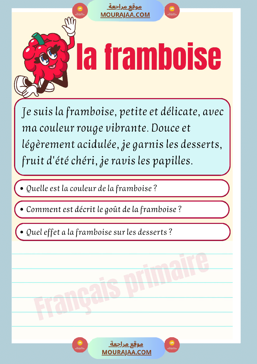 decrire les fruits et les legumes