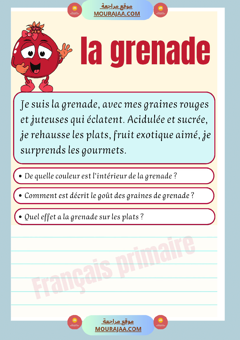 decrire les fruits et les legumes