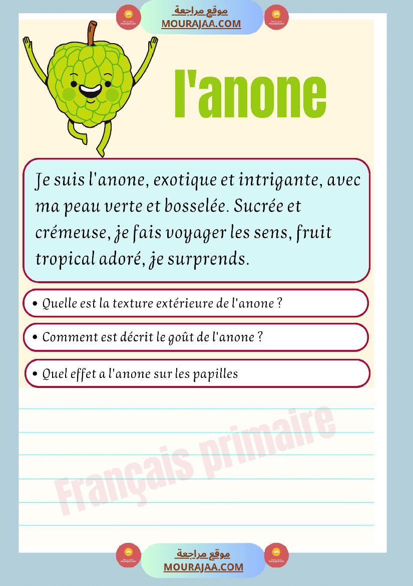 decrire les fruits et les legumes