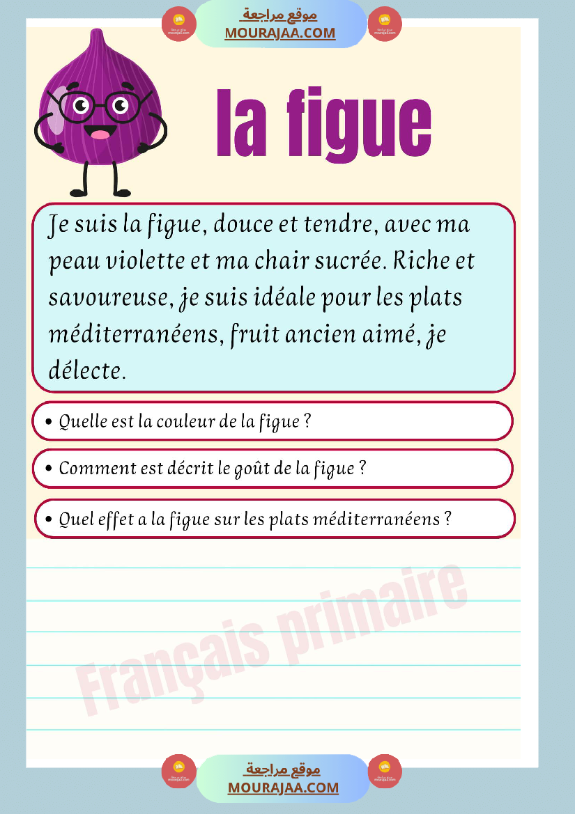 decrire les fruits et les legumes