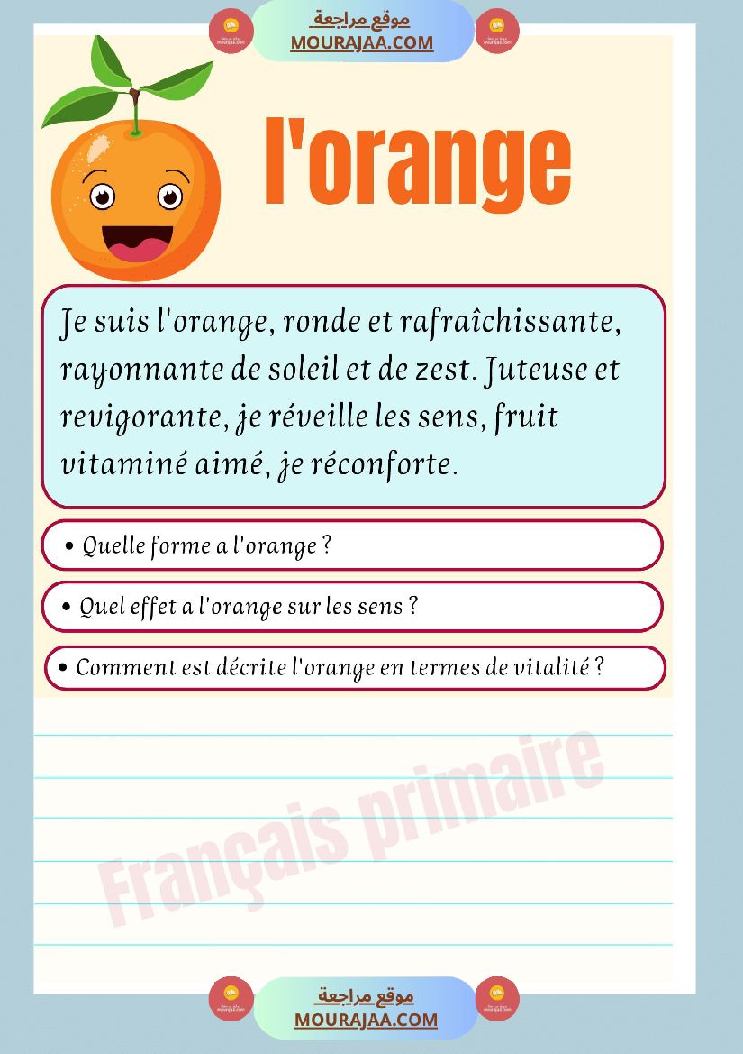 decrire les fruits et les legumes