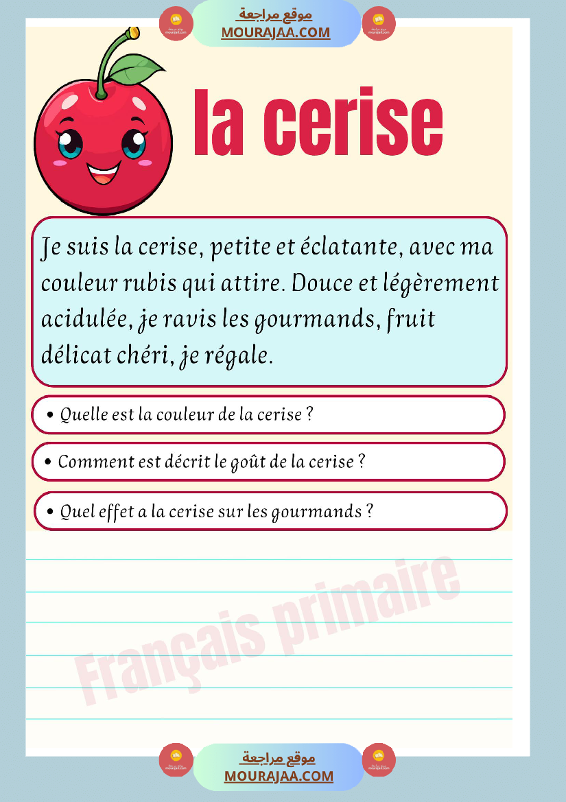 decrire les fruits et les legumes