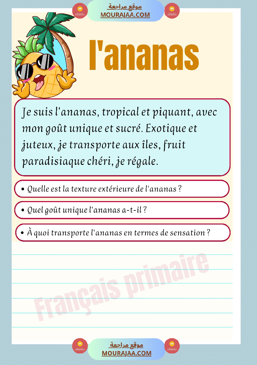 decrire les fruits et les legumes