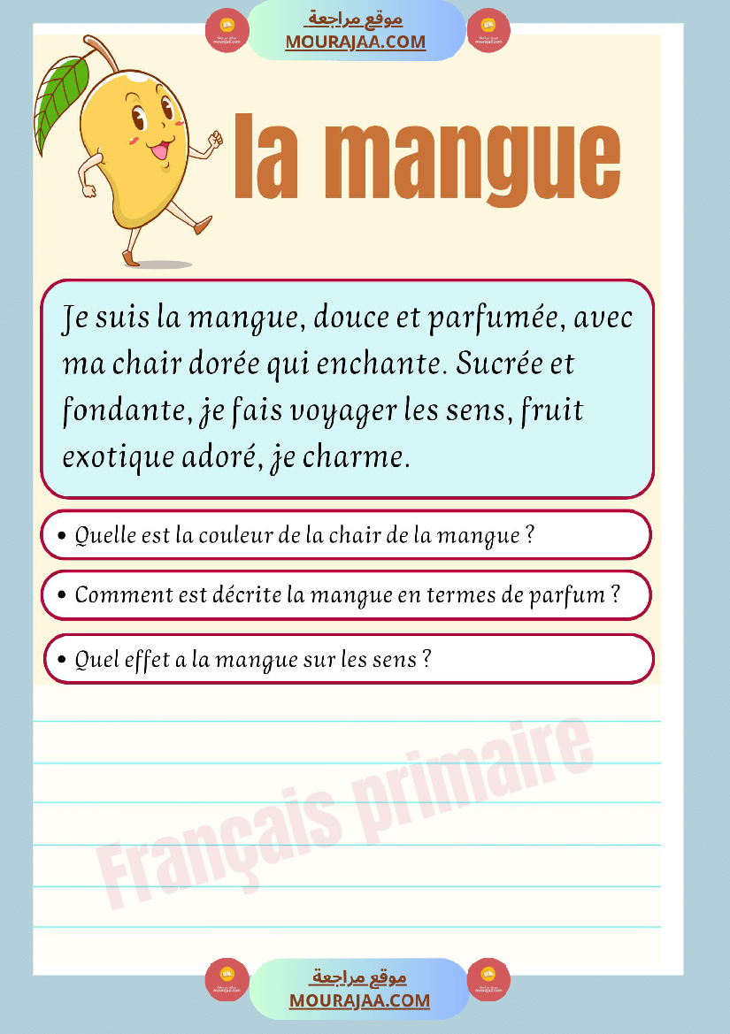 decrire les fruits et les legumes