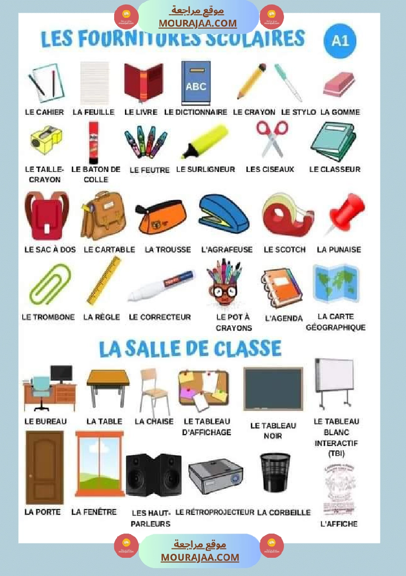 les fournitures scolaires