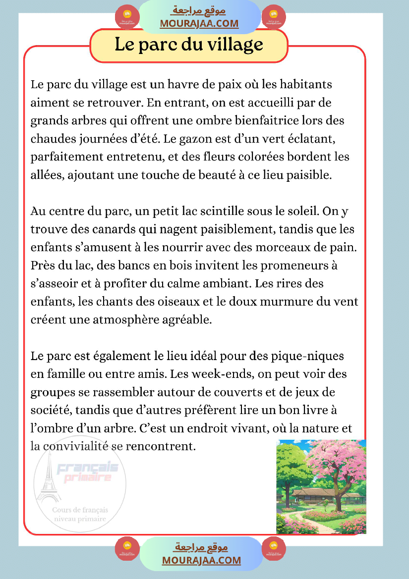 produire un texte descriptif lieu