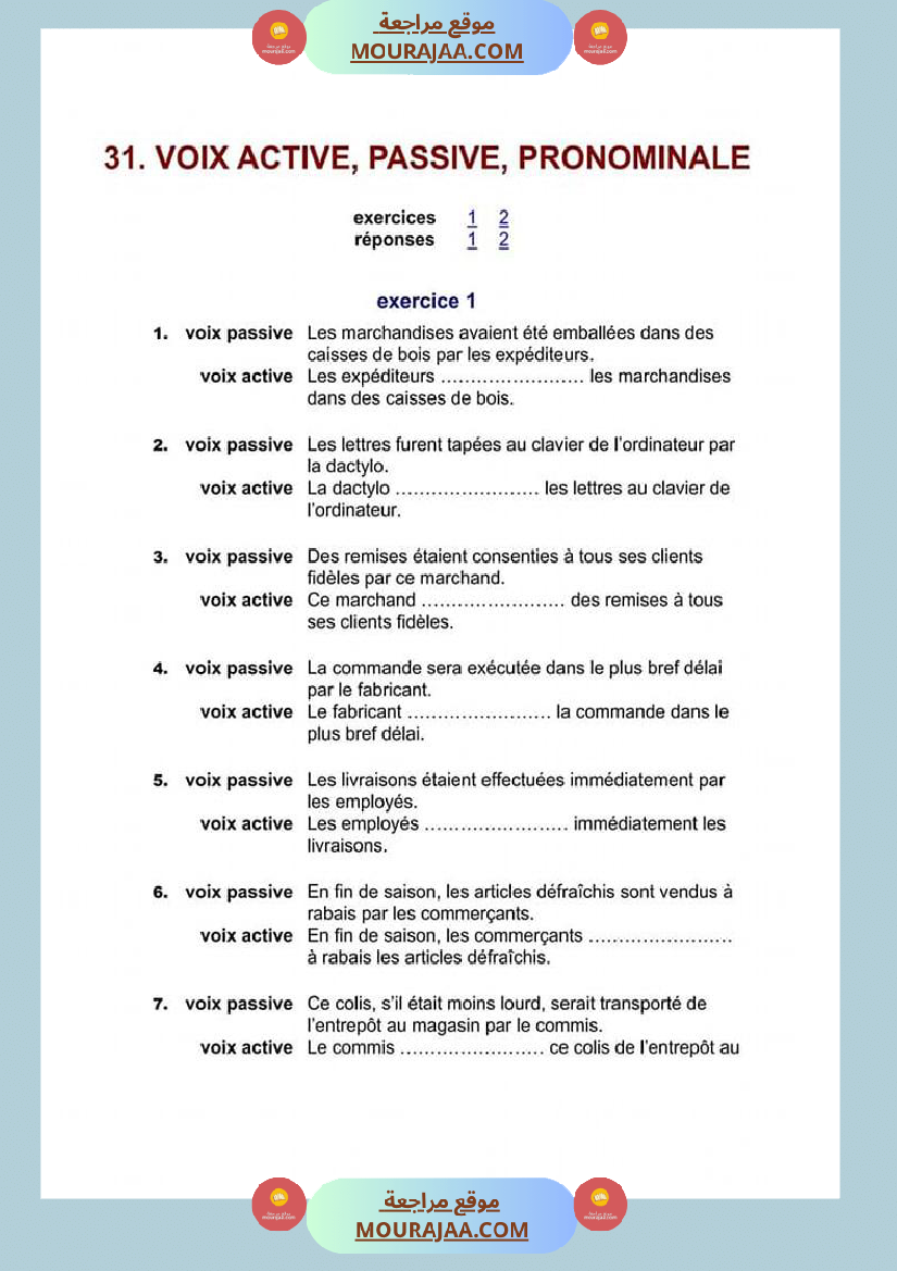 voix active passive pronominale