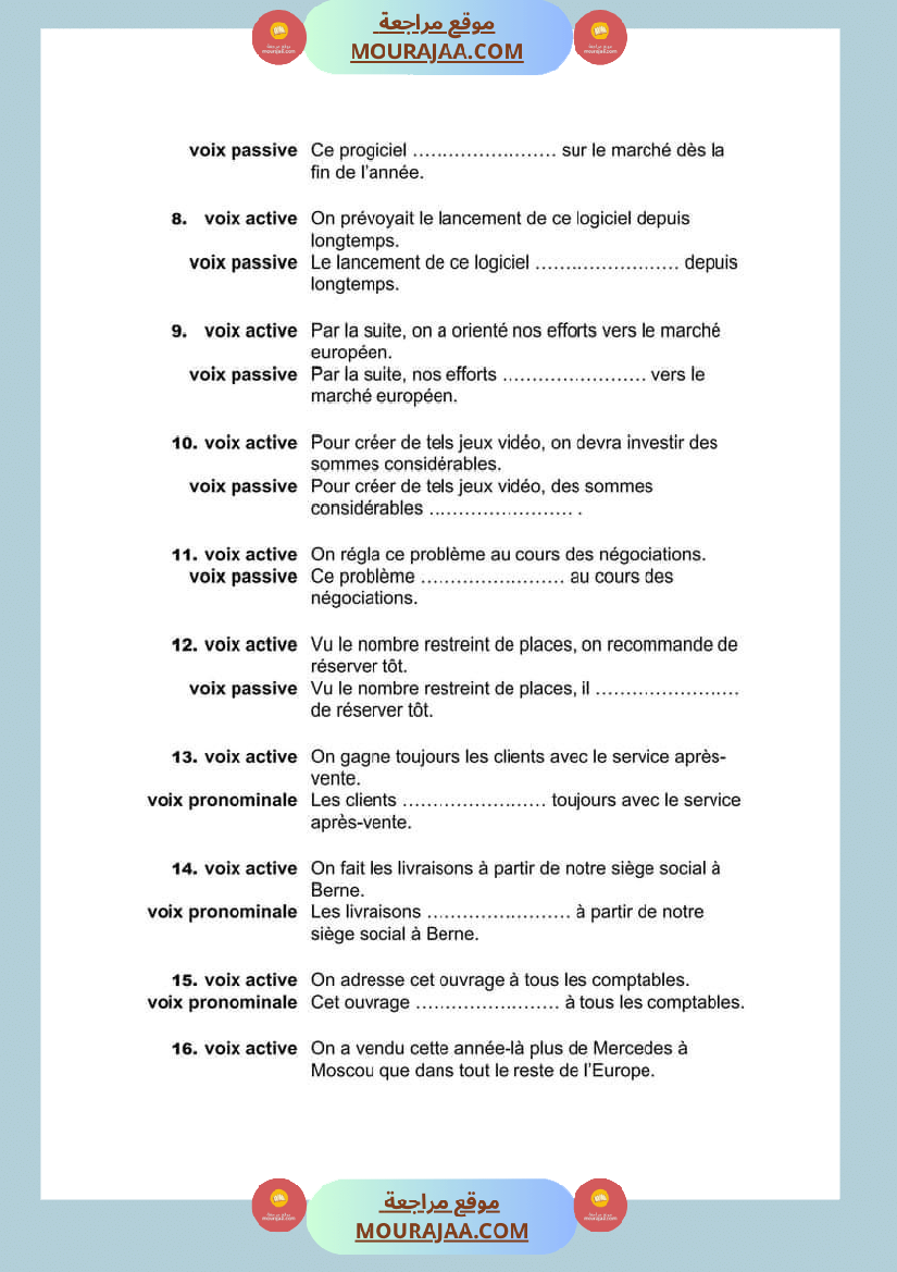 voix active passive pronominale