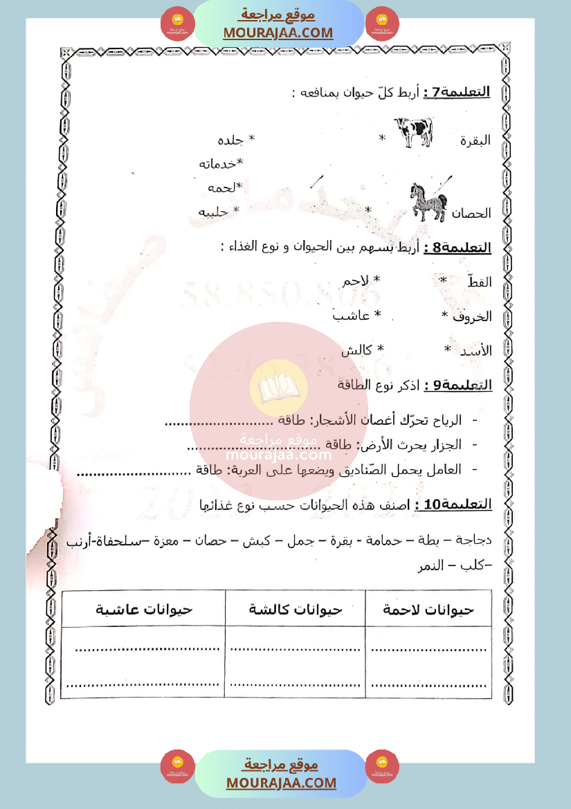 امتحان_ايقاظ_علمي_سنة_الثالثة_الثلاثي_الثاني