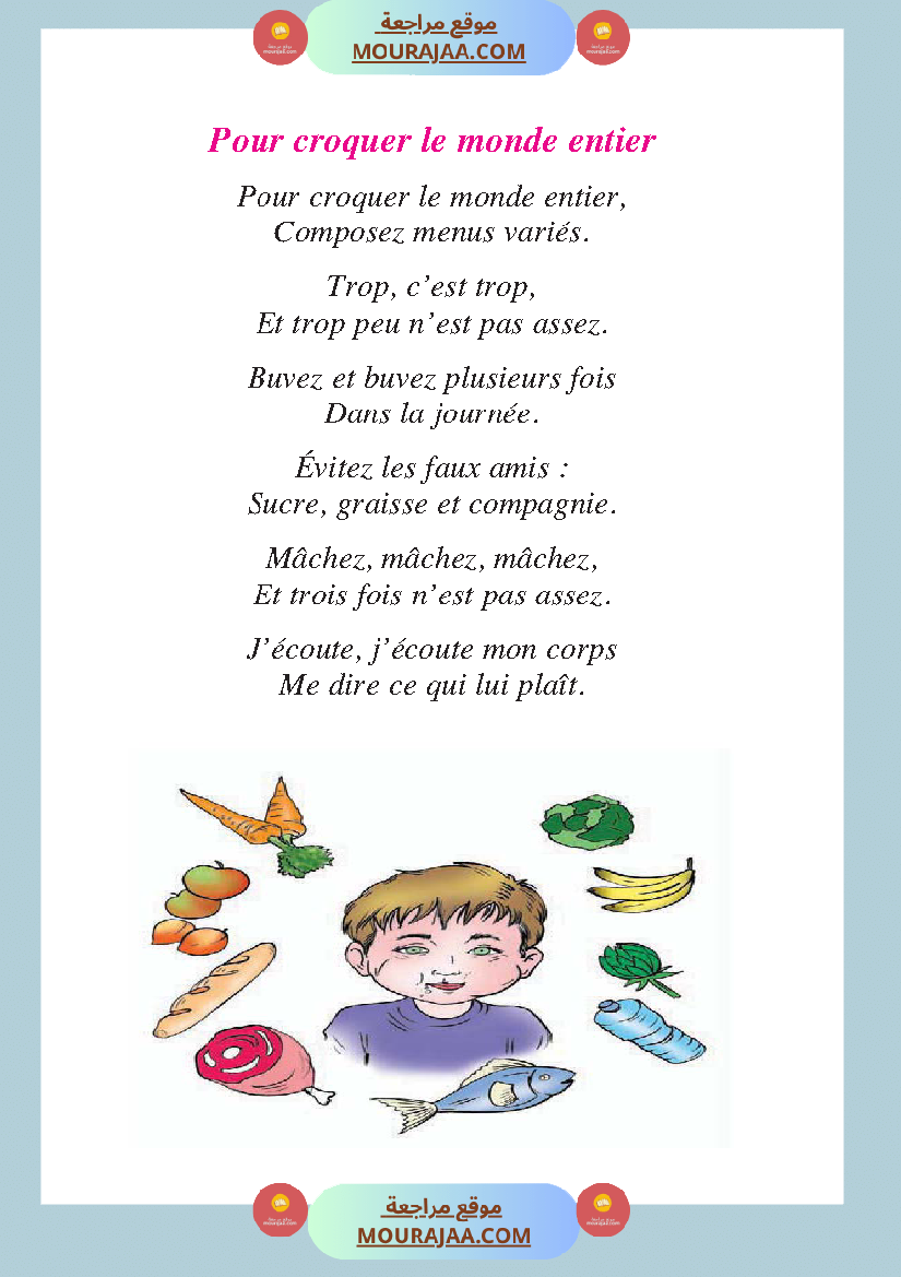 Récitation Pour croquer le monde entier