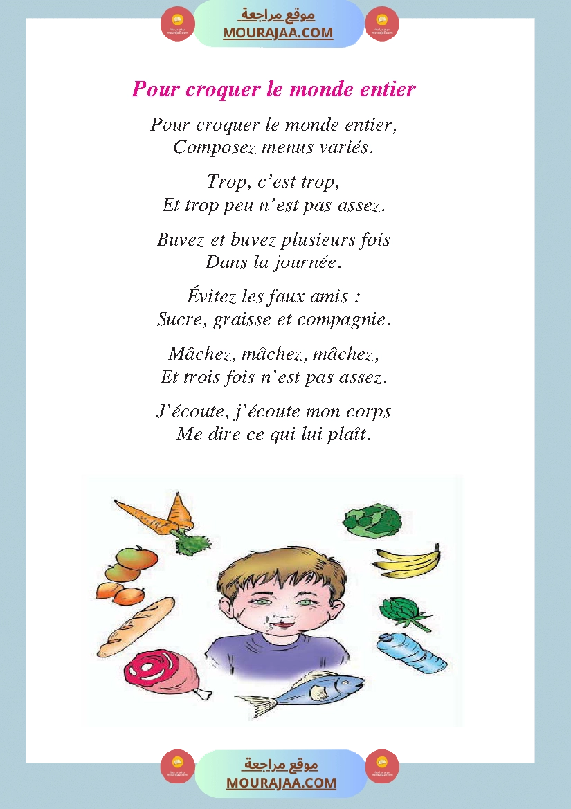 Récitation Pour croquer le monde entier