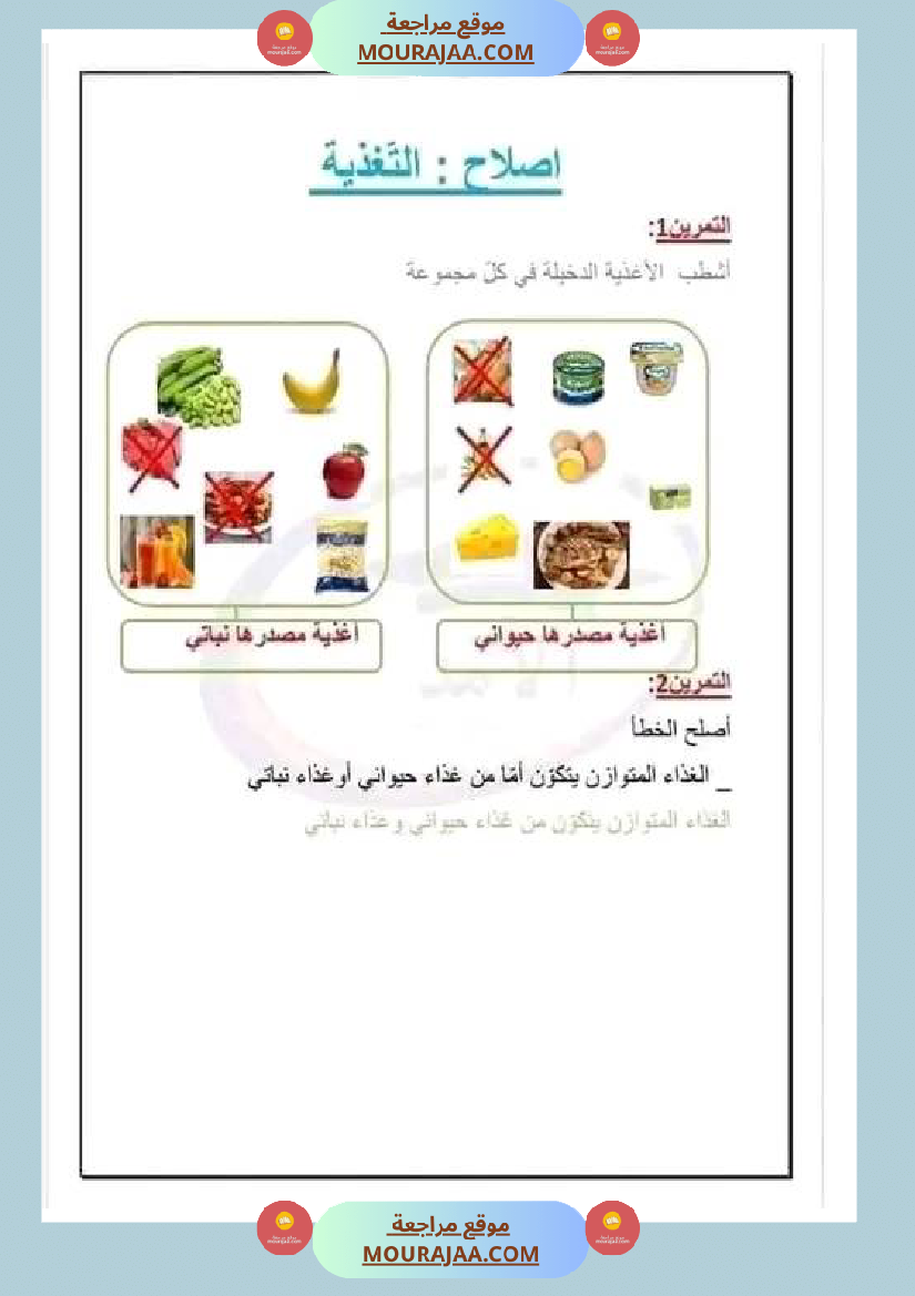 تمارين محور التغذية مع الاصلاح