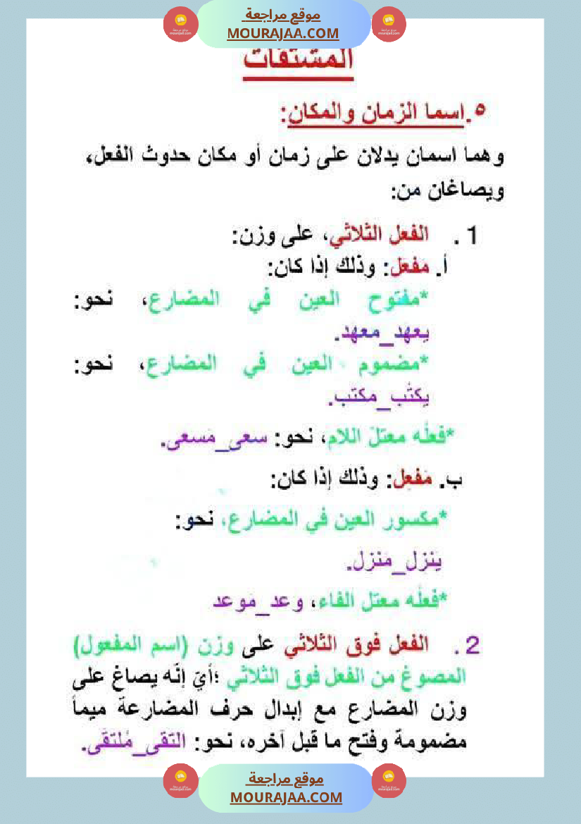 المشتقات من الخامسة فما فوق