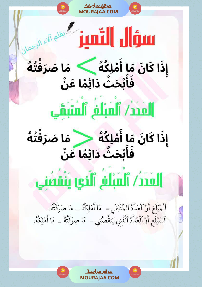 تدريبات لأبطال السنة الثانية حول سؤال التميز