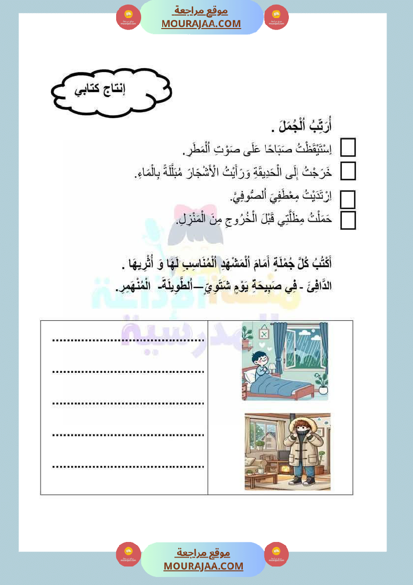 باقة كن الانتاجات منقولة لأبطال السنة الاولى