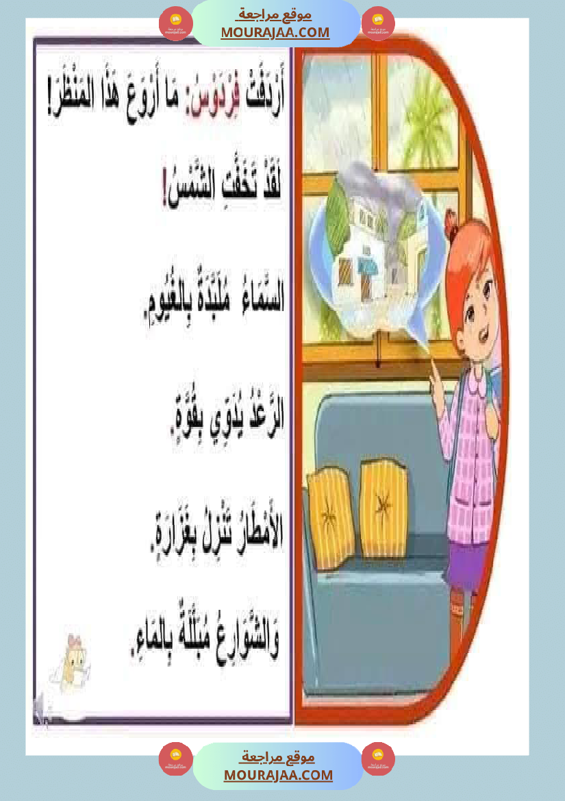فقرات مميزة في التواصل الشفوي مع صور مع إصلاحها السنة الاولى