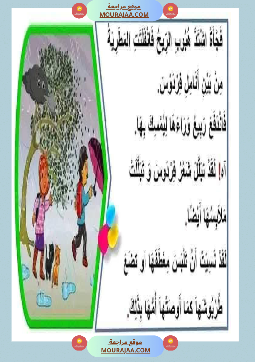 فقرات مميزة في التواصل الشفوي مع صور مع إصلاحها السنة الاولى