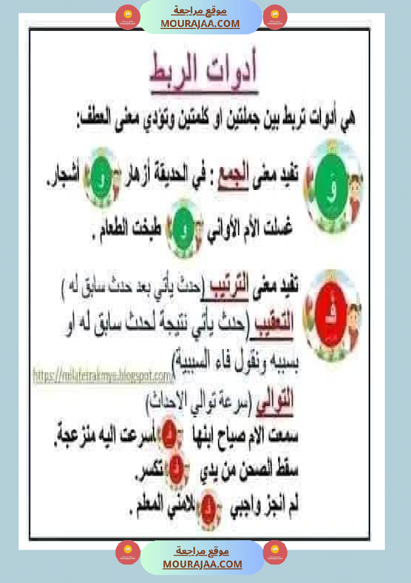 أدوات الربط وما تفيده