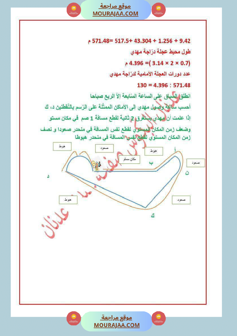 رياضيات سنة سادسة مرفقة بالاصلاح ثلاثي الثاني