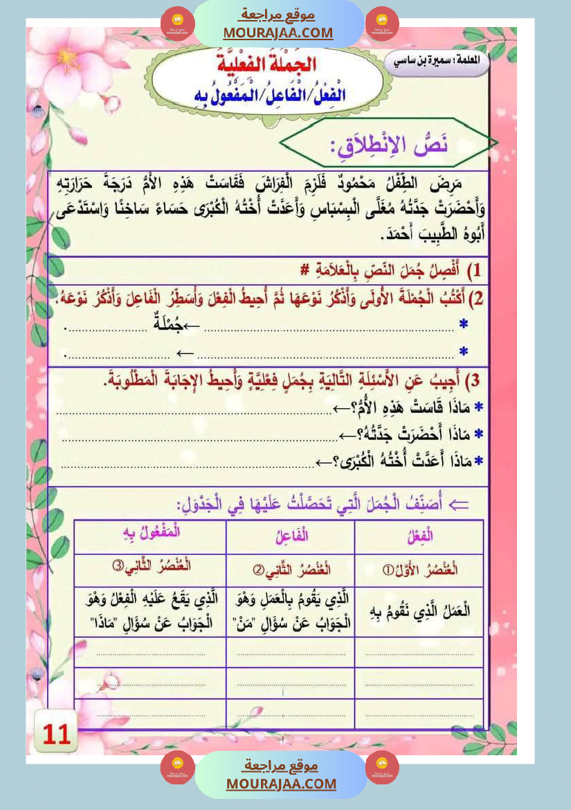 قواعد لغة لأبطال السنة الثالثة 1