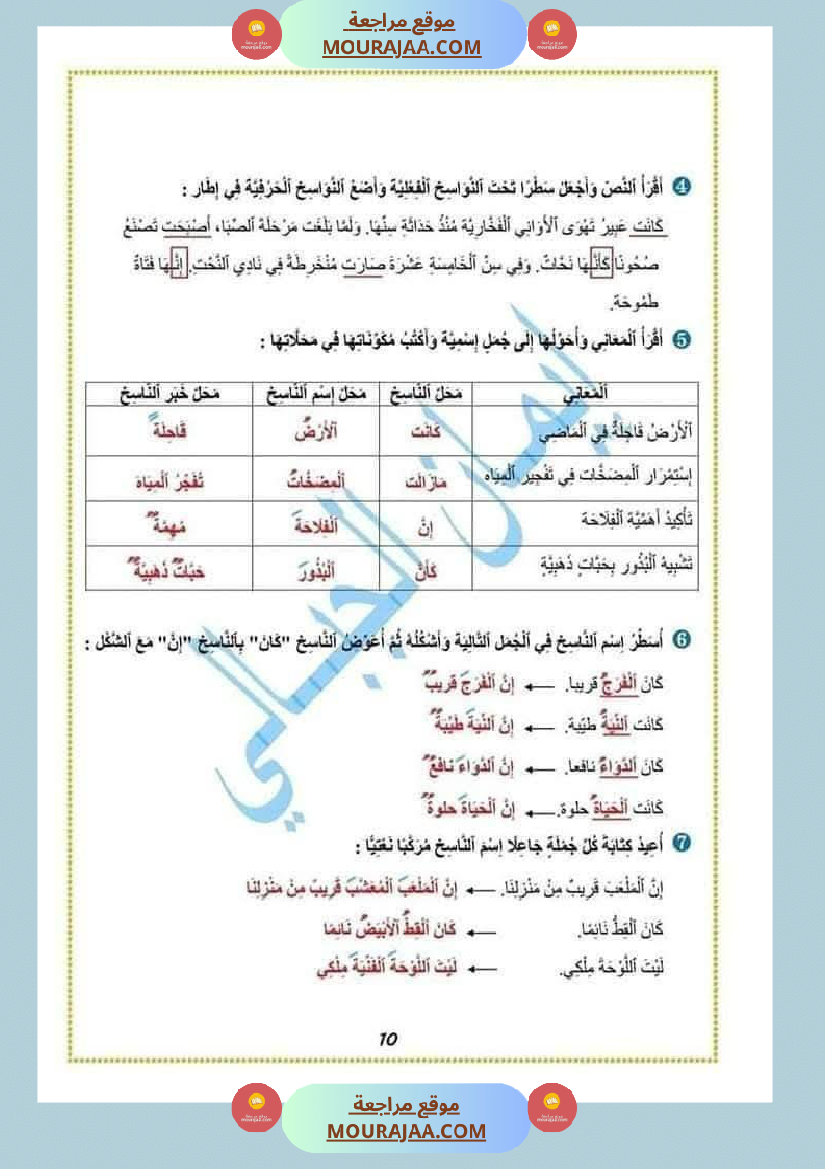 قواعد اللغة سنة الخامسة الثلاثي الثالث