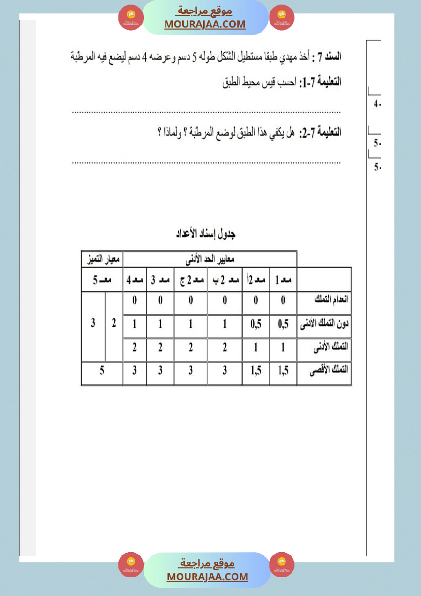 امتحانات_رياضيات_سنة_ثالثة_ابتدائي_ثلاثي_الثالث_
