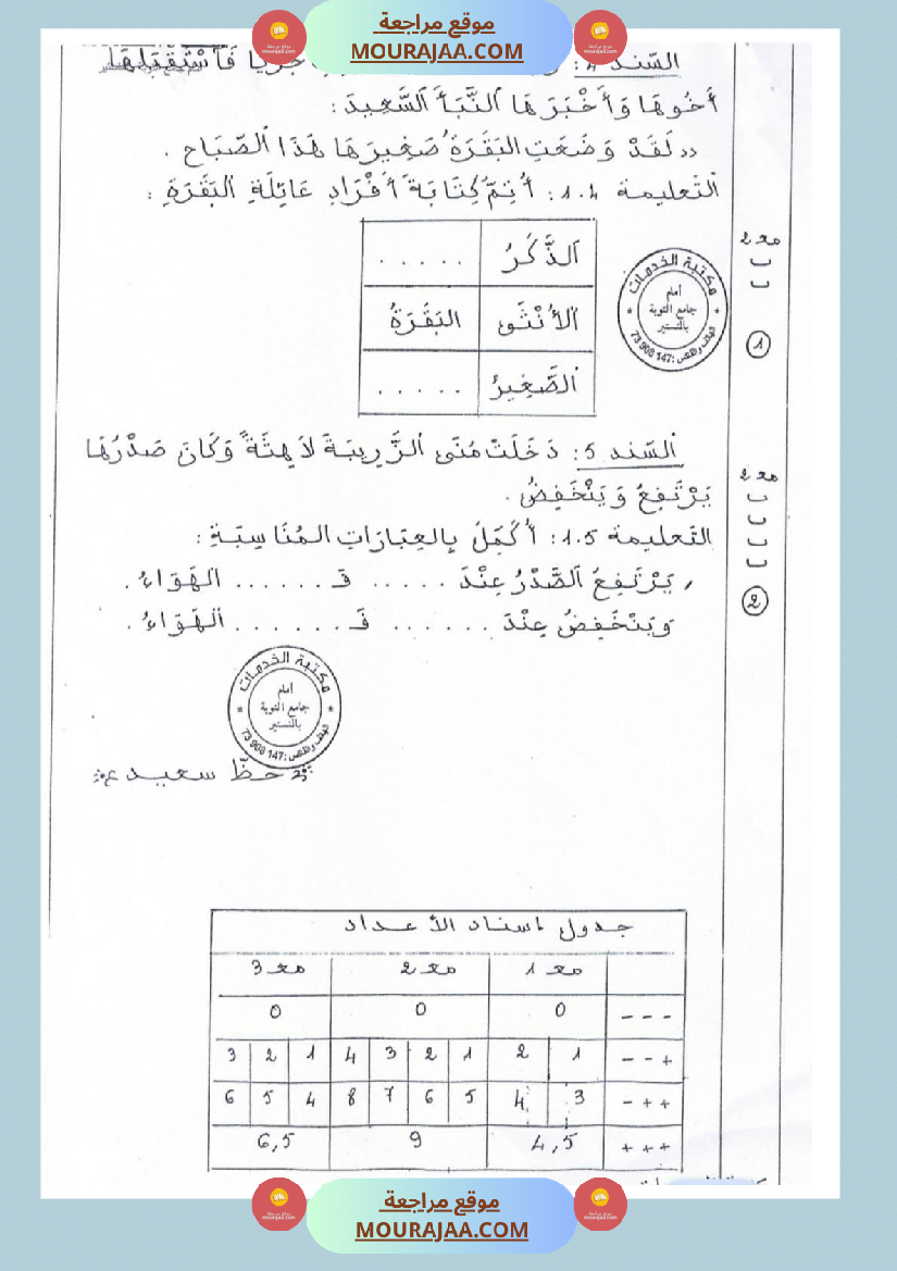 امتحانات_إيقاظ_علمي_سنة_ثالثة_ابتدائي_ثلاثي_الثالث_
