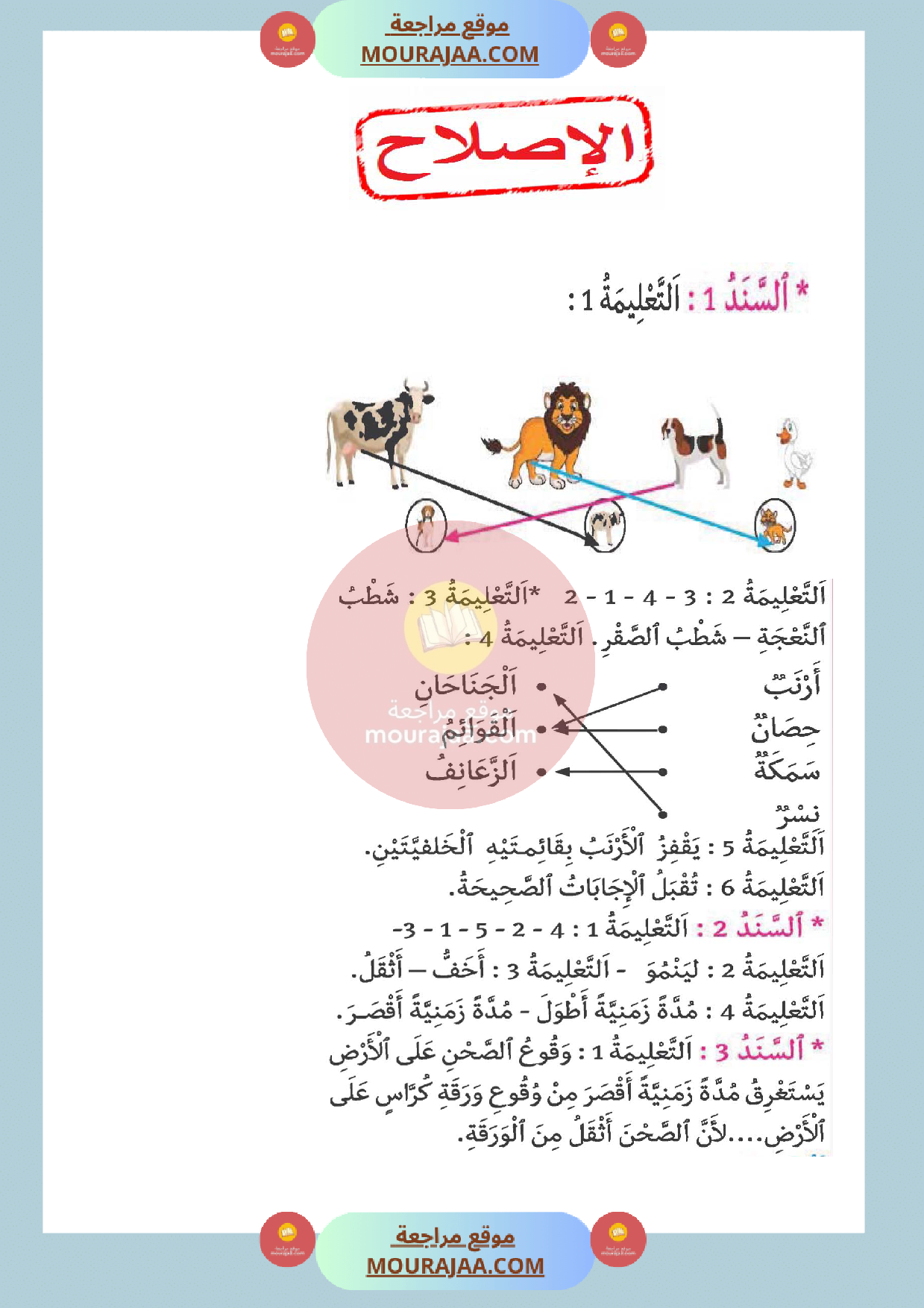 امتحان مع الاصلاح سنة الأولى ايقاظ علمي الثلاثي الثالث