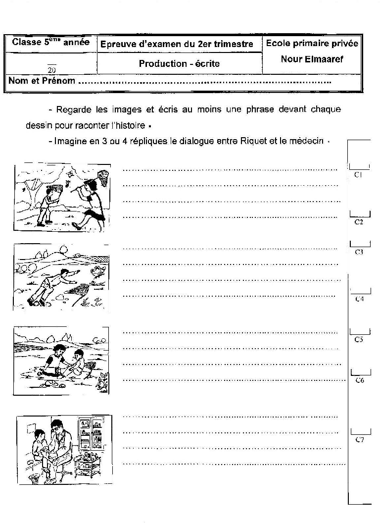 epreuve expression ecrite cinquieme 2tr