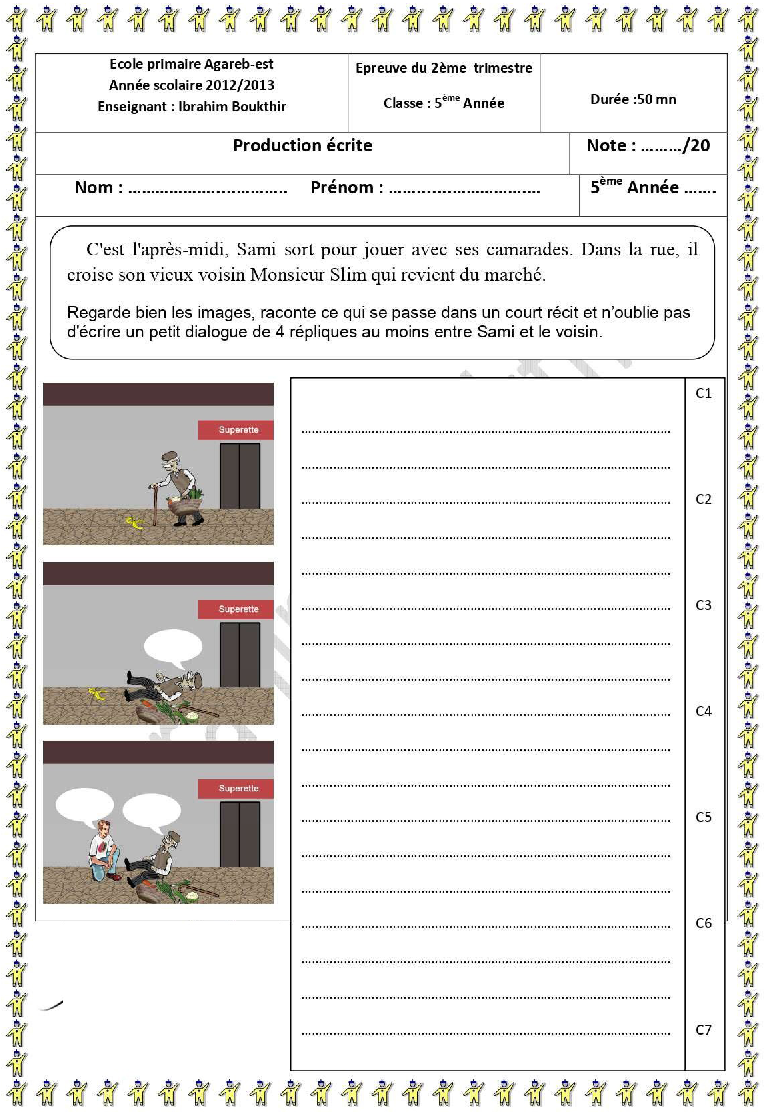 epreuve expression ecrite cinquieme 2tr8