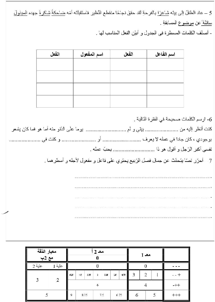 امتحان قواعد اللغة سنة الخامسة الثلاثي الثاني4