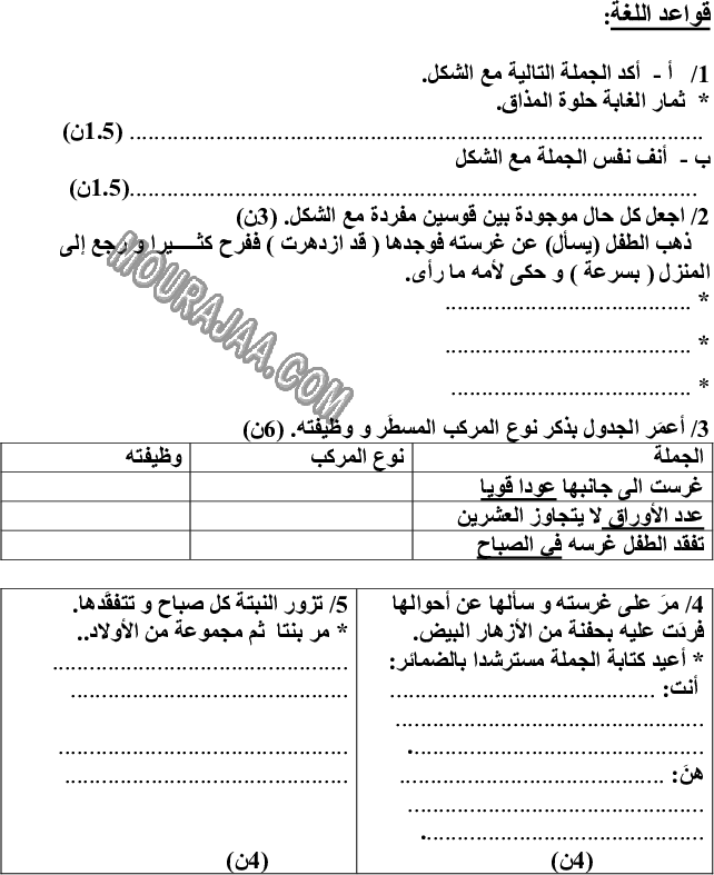 امتحان قراءة سنة خامسة ثلاثي الثالث 