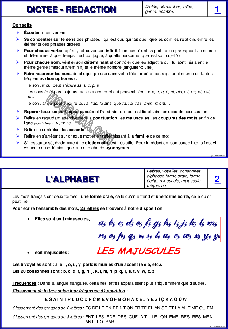 revision francais 5eme 2022