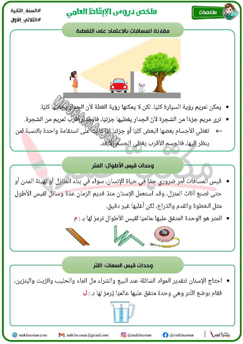 ملخص دروس الايقاظ العلمي سنة ثانية ثلاثي الاول