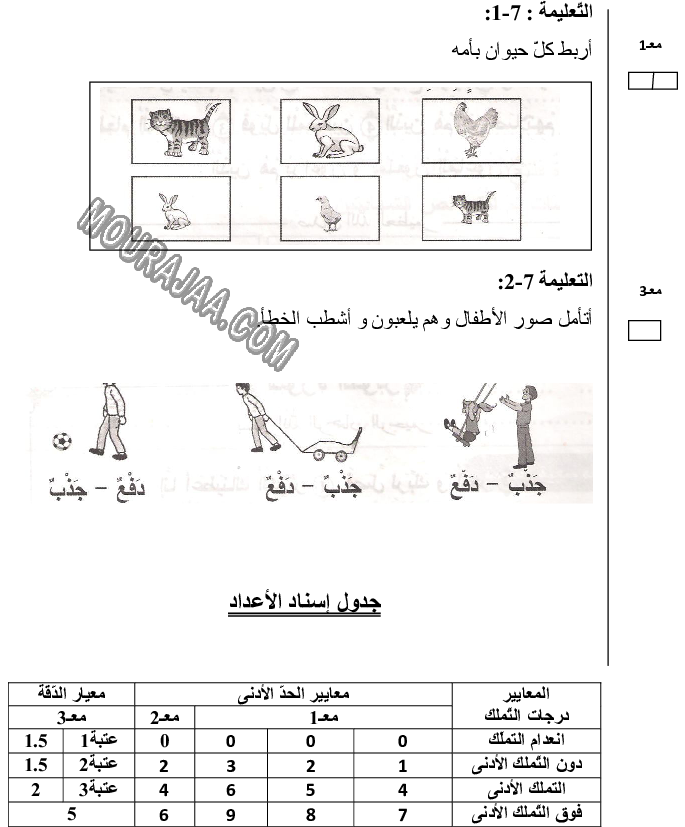 امتحان انتاج كتابي سنة اولى ثلاثي الثالث 