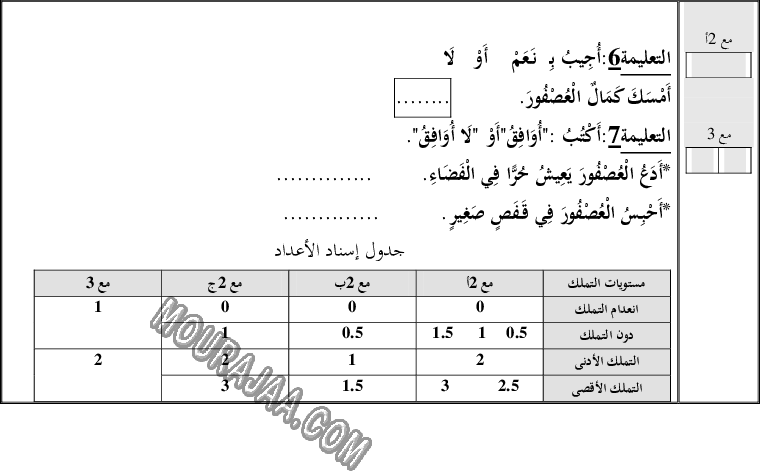 امتحانات سنة أولى قراءة الثلاثي الثاني319