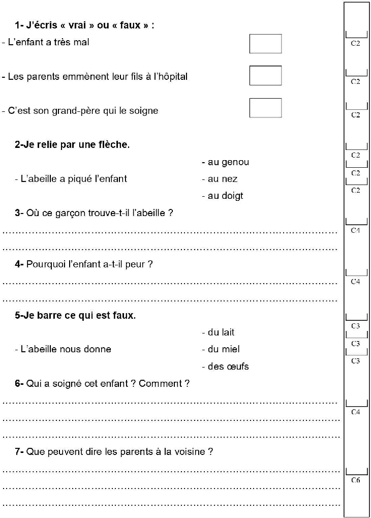 epreuve lecture comprehension quatrieme 2tr