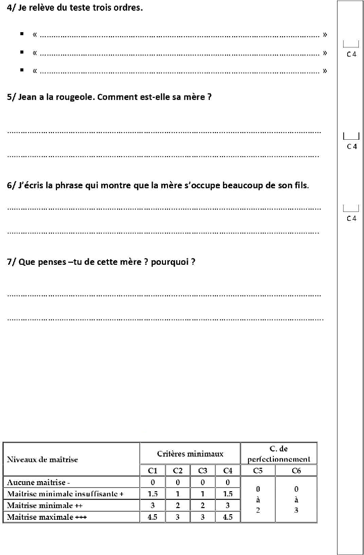 epreuve lecture comprehension quatrieme 2tr33