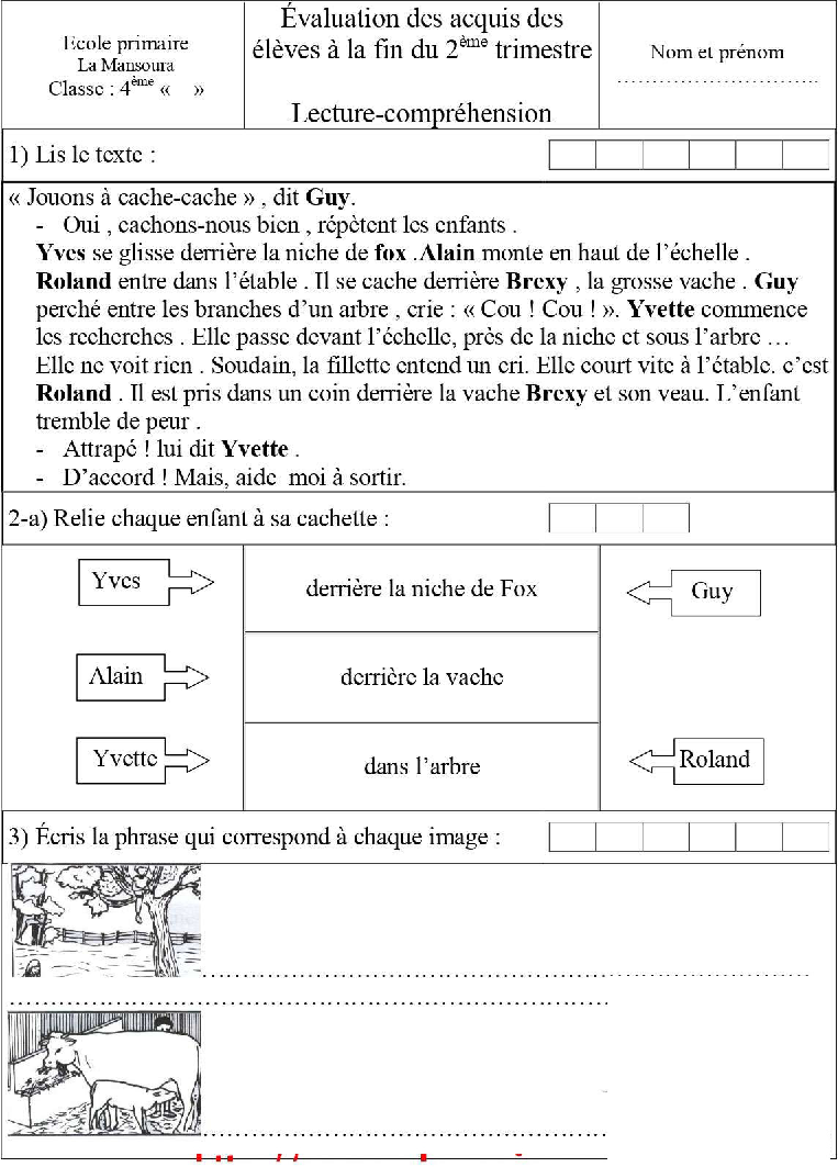 epreuve lecture comprehension quatrieme 2tr66
