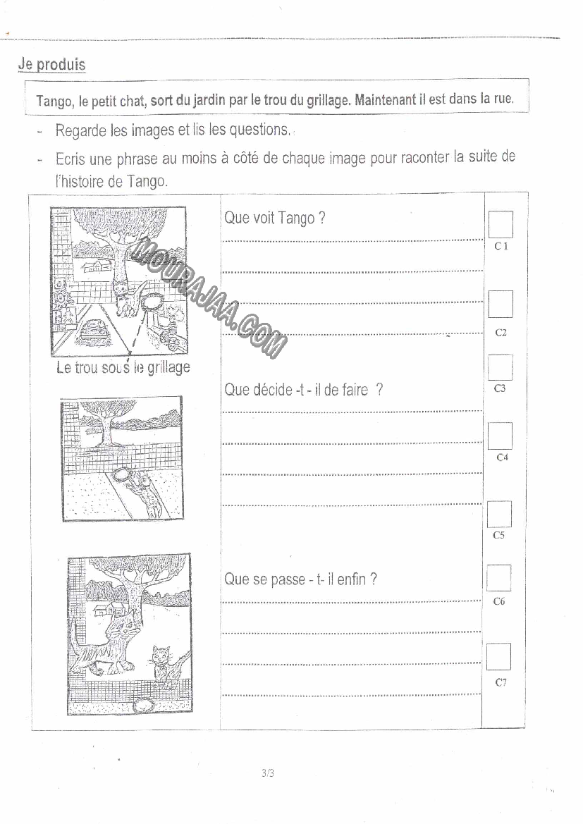 epreuve francais 4eme anne 3tr 208