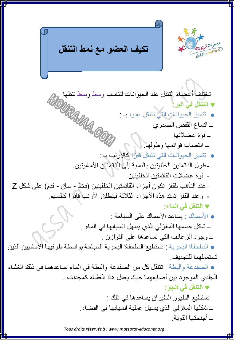 تكييف العضو مع نمط التنقل