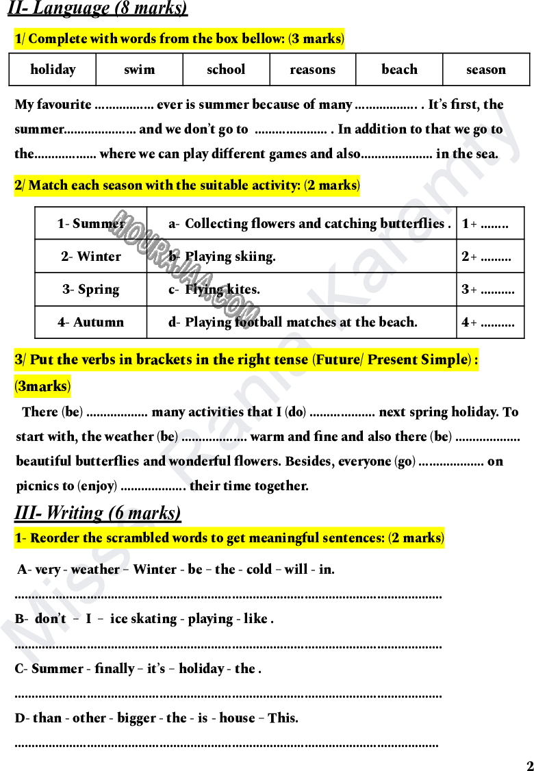 evaluation anglais 6eme 1tr 2022-10