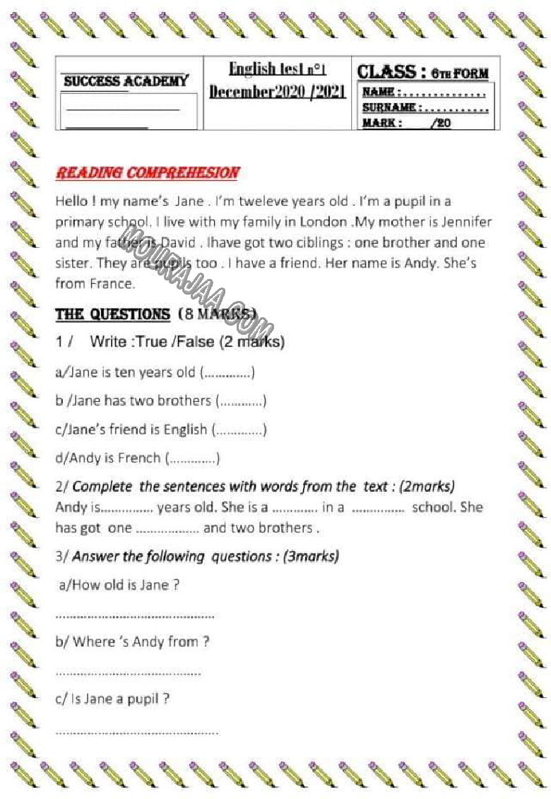 evaluation anglais 6eme 1tr 2022-6