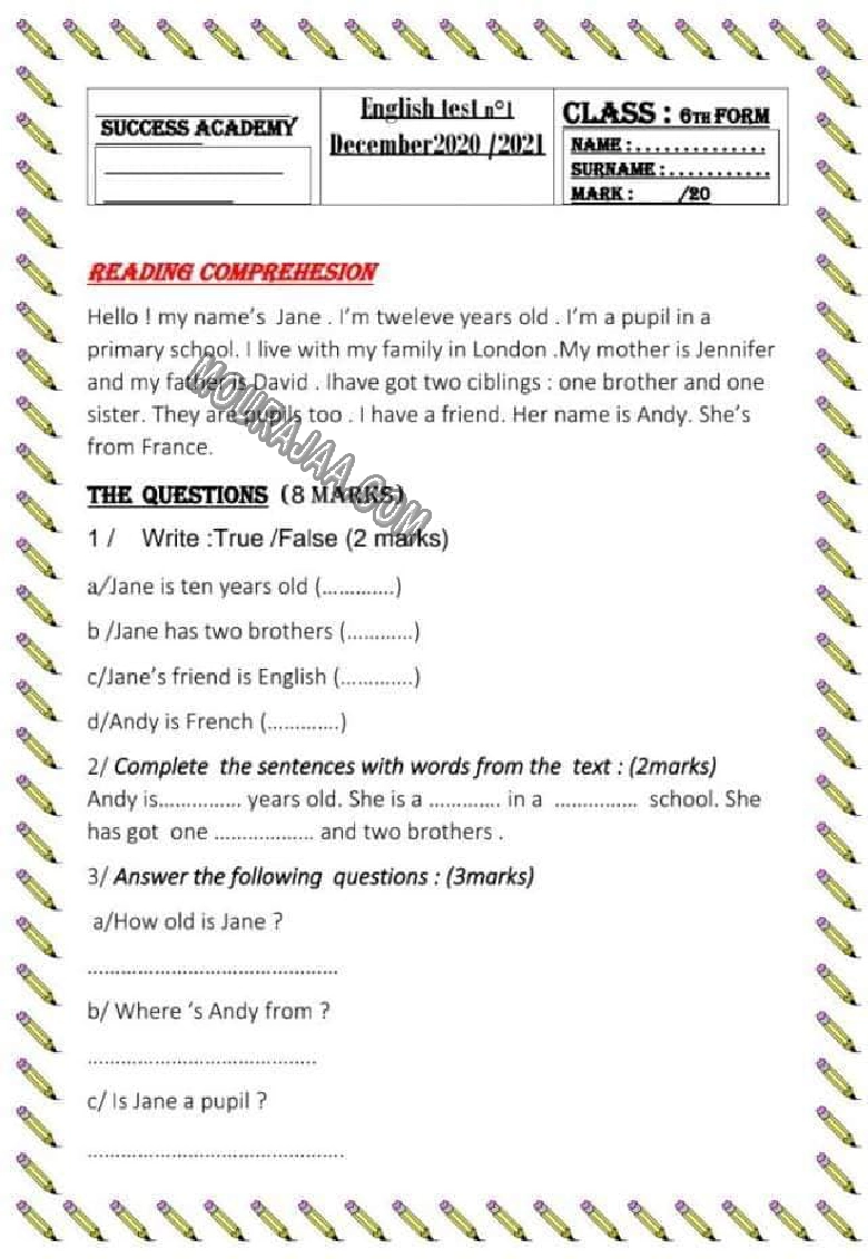 evaluation anglais 6eme 1tr 2022-6