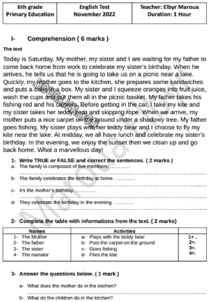 evaluation anglais 6eme 1tr 2022-8