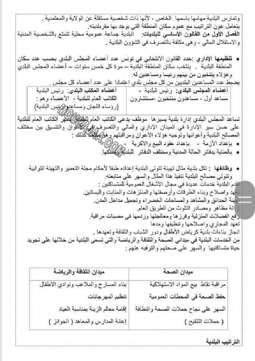 امتحانات التربية المدنية الثلاثي الاول السنة السادسة6