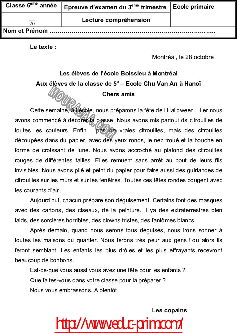 epreuve francais 6eme 3tr 225