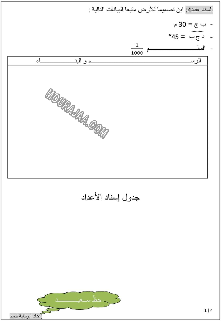 امتحان رياضيات سنة السادسة الثلاثي الثاني مع الاصلاح