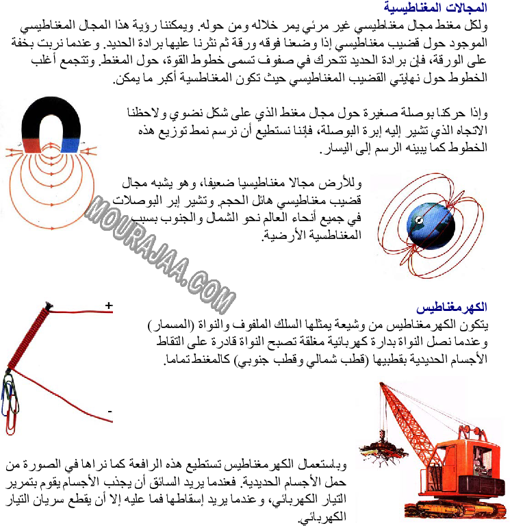 أنواع المغنط – أشكاله – قدرته على جذب المواد الحديدية - قطبا المغنط